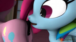 Fluttershy is Shrunk and Anal Vored by Giantess Twilight Sparkle and Rainbow Dash 3d SFM Animation